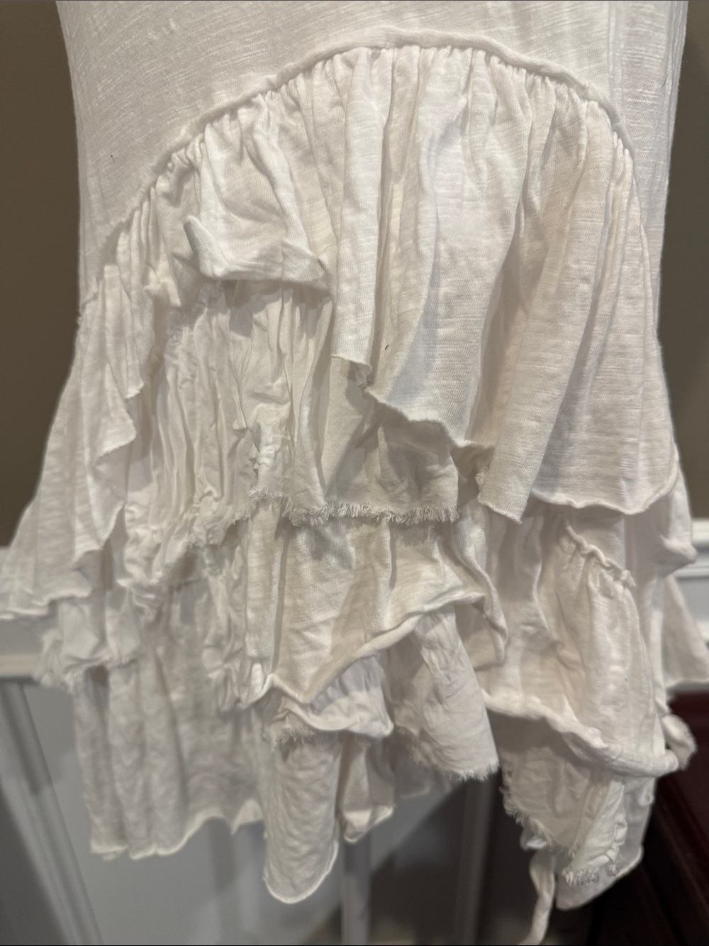Meadow Rue White Ruffle-Front Sleeveless Tank - Picture 4 of 7